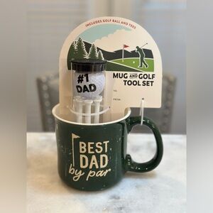 “Best Dad by Par" ECCOLO Green Ceramic Mug and Golf Tool Set